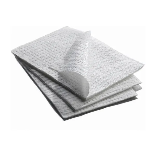 A stack of white disposable towels