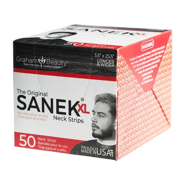 A box of Graham SANEK XL neck strips